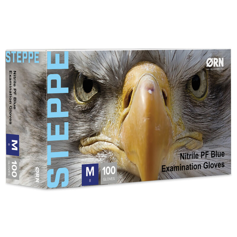 Steppe Classic Blue Nitrile Gloves Box of 100 - 1 Case (10 Boxes x 100 Gloves) - Image 2